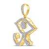 Image 2 : Round Diamond Eye of Ra Egyptian Charm Pendant 1 Cttw 10KT Yellow Gold