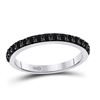Image 1 : Round Black Color Enhanced Diamond Band Ring 1/2 Cttw 10KT White Gold