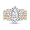 Image 2 : Round Diamond Marquise-shape Cluster Ring 1-3/4 Cttw 14KT Yellow Gold