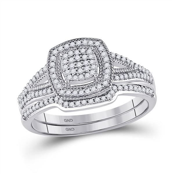Diamond Bridal Wedding Ring Band Set 1/3 Cttw 10KT White Gold