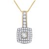 Image 1 : Round Diamond Square Pendant 1/3 Cttw 10KT Yellow Gold