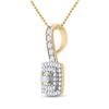 Image 2 : Round Diamond Square Pendant 1/3 Cttw 10KT Yellow Gold