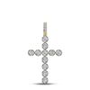 Image 1 : Round Diamond Cross Charm Pendant 1/3 Cttw 10KT Yellow Gold