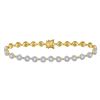 Image 1 : Round Diamond Halo Cluster Tennis Bracelet 2 Cttw 14KT Yellow Gold