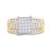 Image 2 : Cluster Bridal Wedding Engagement Ring 1-1/2 Cttw 10KT Yellow Gold