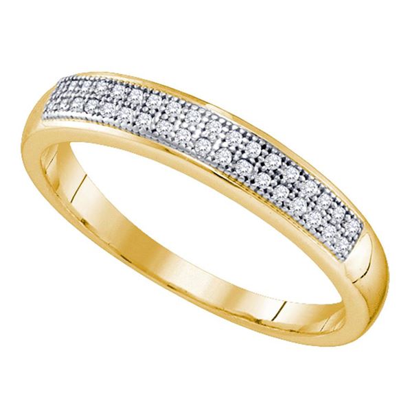 Round Diamond Pave Band Ring 1/10 Cttw 10KT Yellow Gold