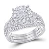 Image 1 : Bridal Wedding Ring Band Set 1-1/2 Cttw 14KT White Gold