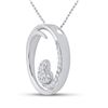 Image 2 : Round Diamond Heart Circle Pendant 1/4 Cttw 10KT White Gold