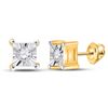 Image 1 : Round Diamond Solitaire Earrings 1/20 Cttw 10KT Yellow Gold