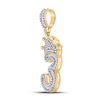 Image 2 : Baguette Diamond Number 3 Crown Charm Pendant 5/8 Cttw 10KT Yellow Gold