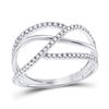 Image 1 : Round Diamond Open Strand Band Ring 1/5 Cttw 10KT White Gold