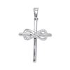 Image 1 : Round Diamond Cross Infinity Pendant 1/20 Cttw 10KT White Gold