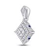 Image 2 : Round Diamond Offset Square Pendant 1/2 Cttw 14KT White Gold