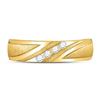 Image 2 : Round Diamond Wedding Channel-Set Band Ring 1/6 Cttw 14KT Yellow Gold