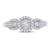 Image 2 : Round Diamond 3-stone Ring 1/4 Cttw 14KT White Gold