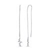Image 1 : Diamond Heartbeat Threader Dangle Earrings 1/6 Cttw 14kt White Gold