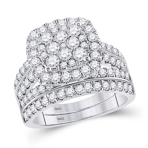 Diamond Bridal Wedding Ring Band Set 2 Cttw 14kt White Gold