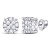 Image 1 : Diamond Fashion Cluster Earrings 1/4 Cttw 10kt White Gold
