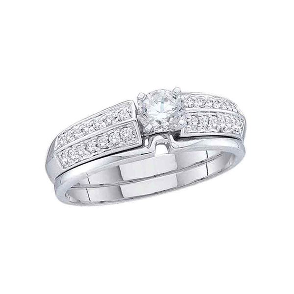 Diamond Bridal Wedding Ring Band Set 1/2 Cttw 14kt Yellow Gold