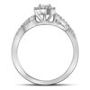 Image 2 : Princess Diamond Bridal Wedding Ring Band Set 1/3 Cttw 14kt White Gold