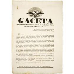 [BROADSIDE] Gaceta Del Gobierno Supremo