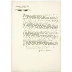 Mexican Decree Declaring Texas Land Law Invalid