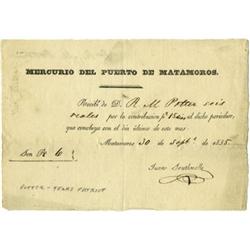 1835 Mercurio Del Puerto de Matamoros Newspaper