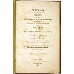 Wharton and Austin addresses; 1836; Texas