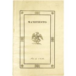 Manifesto del Congreso General; 1836; Texas