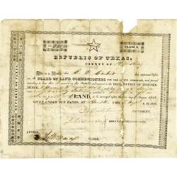 Thomas William (Peg Leg) Ward Land DS; 1838