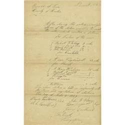 Republic of Texas Manuscript Voting Doc; 1839