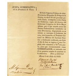 1823 Texas Imprint
