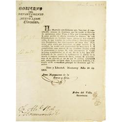 [CIRCULAR] Ha Observado Este Gobierno; 1836