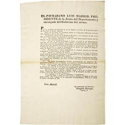 1837 Decree Separating Coahuila from Texas