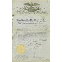 Santa Anna; Commission Signed; 1853