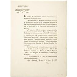 Decree to Hear Propositions For Treaty