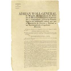 General Adrain Woll Printed Document Signed