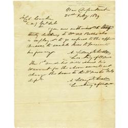 Albert Sidney Johnston Autograph Letter Signed