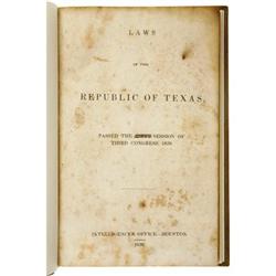 Texas Laws from 3rd Congress; 1839