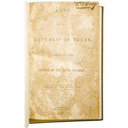 Texas Laws from 5th Congress; Peter Gray; 1841