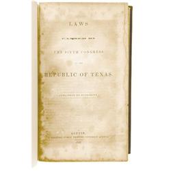 Laws of the 6th Congress of Texas; 1842