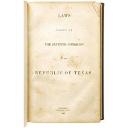 Laws Passed by 7th Congress of Texas; 1843