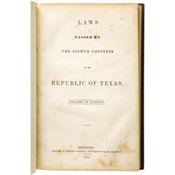 Laws of the 8thCongress of the Republic of Texas