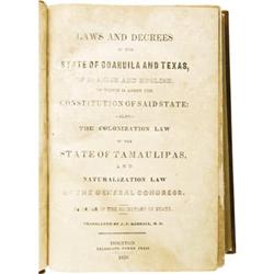 Laws and Decrees of Coahuila and Texas; 1839