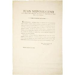 Juan Nepomuceno de la Garza; denounce annexation
