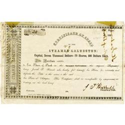 Steamer Galveston Stock Certificate