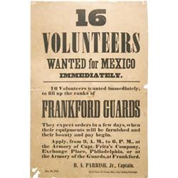 Mexican War Recruitment Broadside