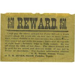 [BROADSIDE] $50 Reward Notice for the Return of