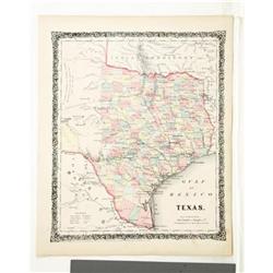 1858 Colton Map of Texas