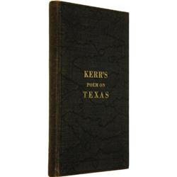 Kerr's Poetical Description of Texas, Inscribed